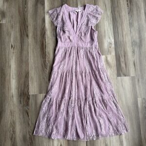 2 for $30! OFFERS OPEN! Women Wayf size medium dress lace Mauve Lace Maxi Dress